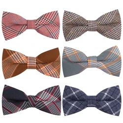 Men Bowtie Classic Cotton Bow tie For Men Bowknot Adult Plaid Bow Ties For Business Wedding Cravats