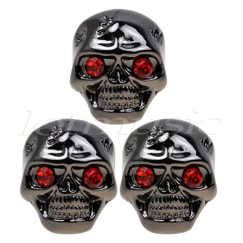 

3Pcs Black Skull Head Guitar Volume Tone Control Knob Fit For Electric Guitar Replacement