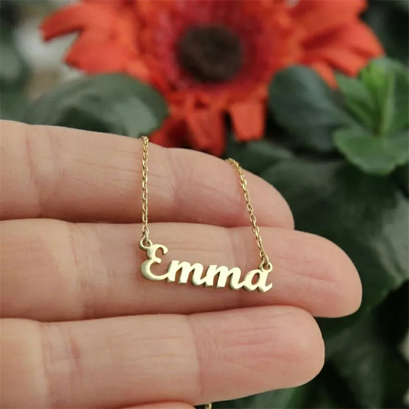 Lateefah Drop Shipping Personality Custom Necklaces Gold Color Stainless Steel Name Jessica Necklace For Gift Nameplate Pendant