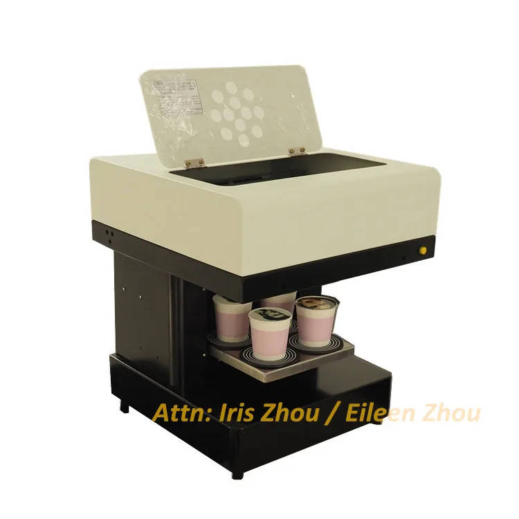 Edible ink coffee pizza ice cream selfie art full automatic 4 cup printer machine