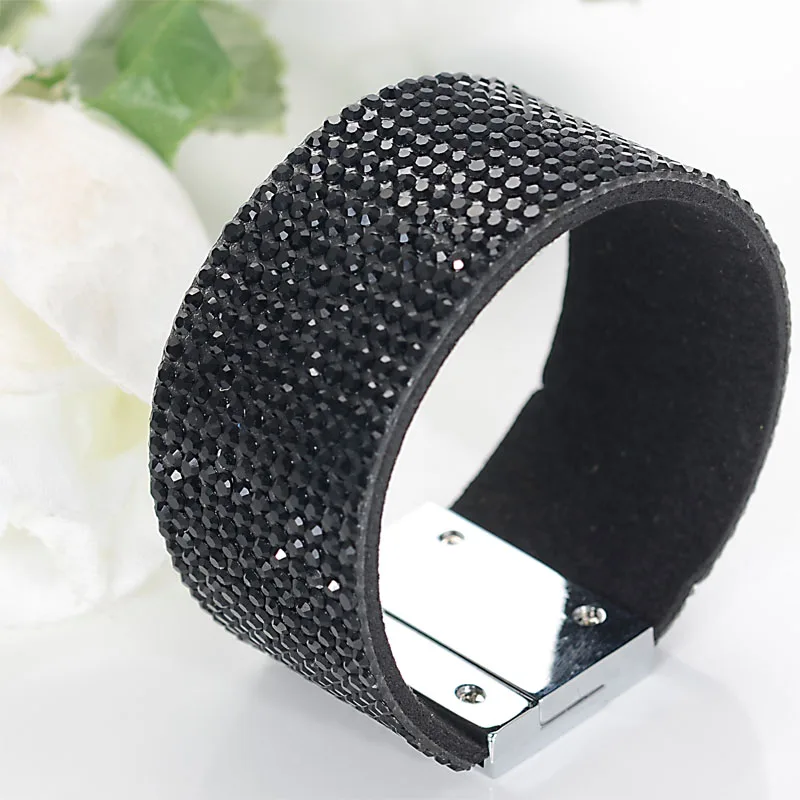 Miasol Fashion Jewelry Quality Handmade Sparkling Crystal Rhinestone Magnetic Clasp Irregular Bracelets For Women Party Gift