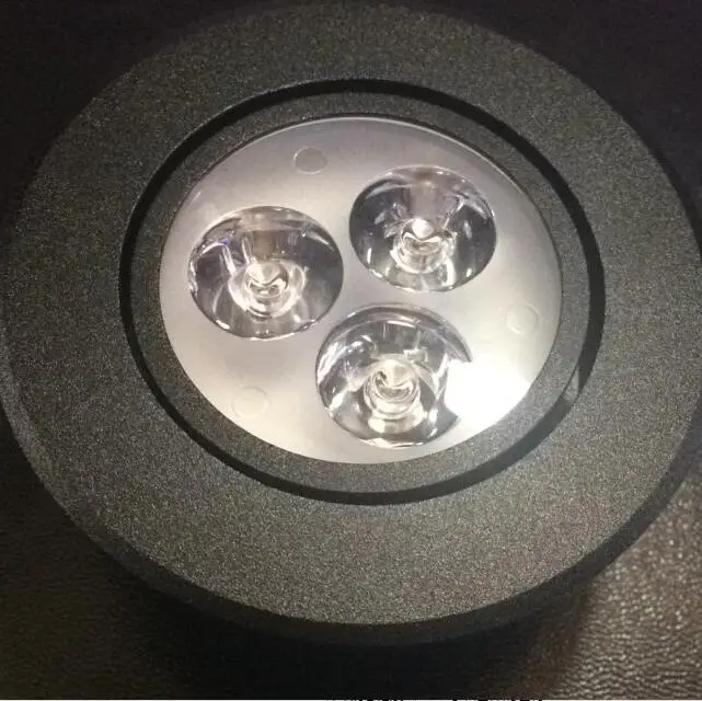 9 ワット (3 × 3 ワット) led ダウンライト調光 110 ボルト 220 ボルト黒シェルラウンド天井凹型スポットライト led ライトランプ IP40 屋内照明