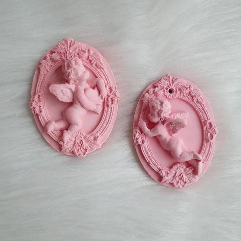 Aromatherapy Wax Pendant Silicone Mould Cute Baby Gypsum Plaster Molds For Car Decor DIY Soap Clay Crafts