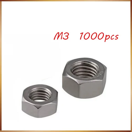 1000pcs M3 free shipping 304 stainless steel high quality 304 Stainless Steel Hex Nuts SUS304 Hexagon Nut with faster delivery