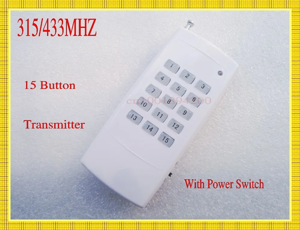 15 Channel Remote Control 15 Button RF Transmitter TX 315/433 2264 Remote Control with power switch