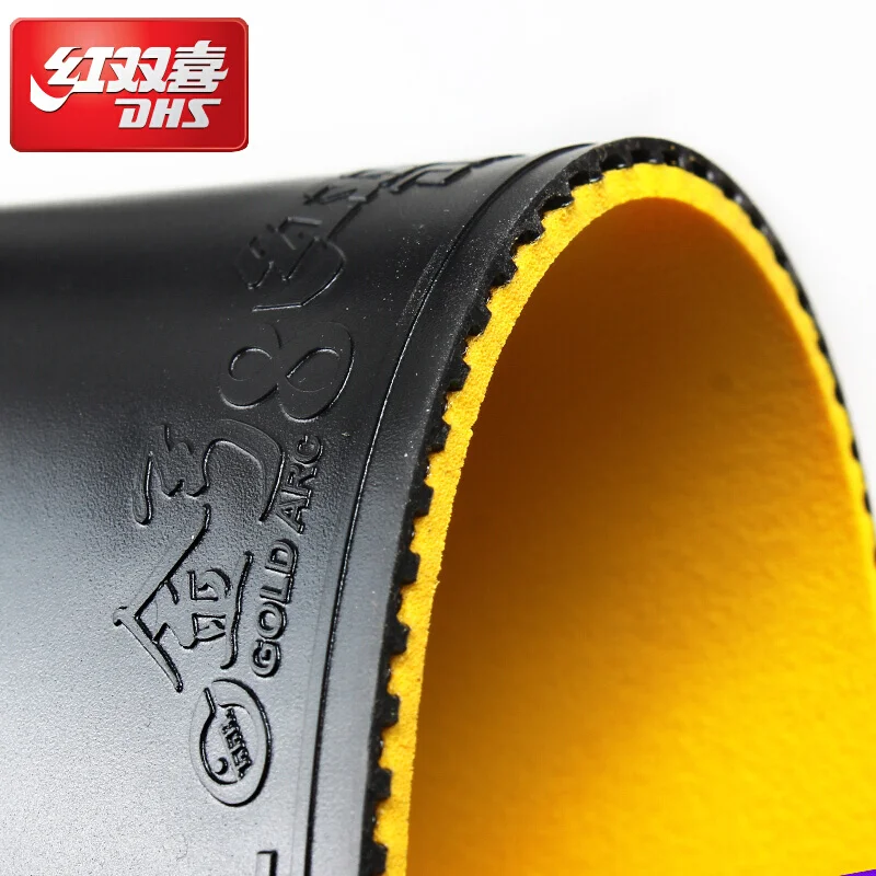 DHS GoldArc 8 Tischtennis-Kuchenschwamm aus Gummi, hergestellt in Deutschland, Original Gold Arc 8 DHS Ping-Pong-Schwamm – Detail 5