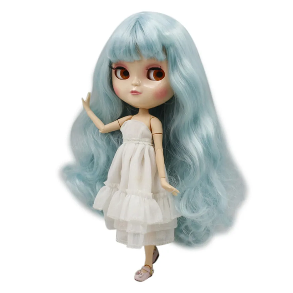 

DBS blyth doll icy licca body 280BL40066005 Dreamy fashion blue curly hair soft joint body 1/6 30cm gift toy