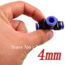 Free Shipping 100PCS/LOT 4mm to 4mm One Touch T Fitting Push in Quick Connector