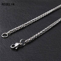 REGELIN New 50/60/70/80cm Length Stainless Steel Chain Lobster Clasps Simple Chains Necklace for Men Party