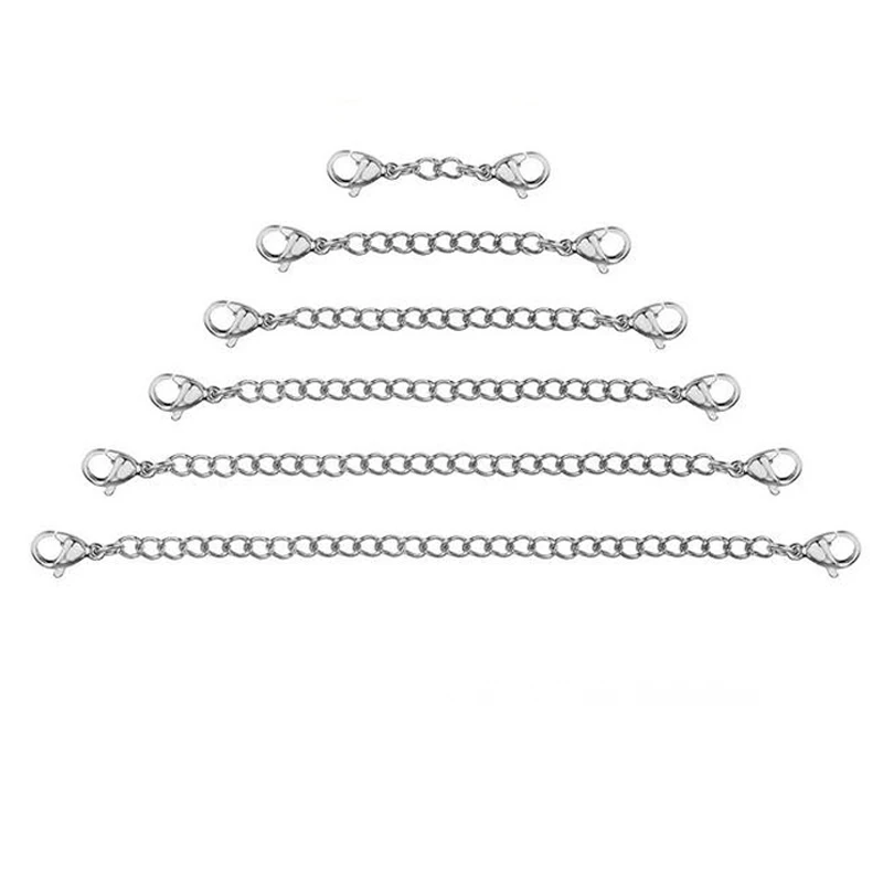 Großhandel 10 Stück/Set Edelstahl Halsketten- und Armband-Verlängerungsketten-Set für DIY-Schmuckherstellung in Zwei Farben – Detail 3