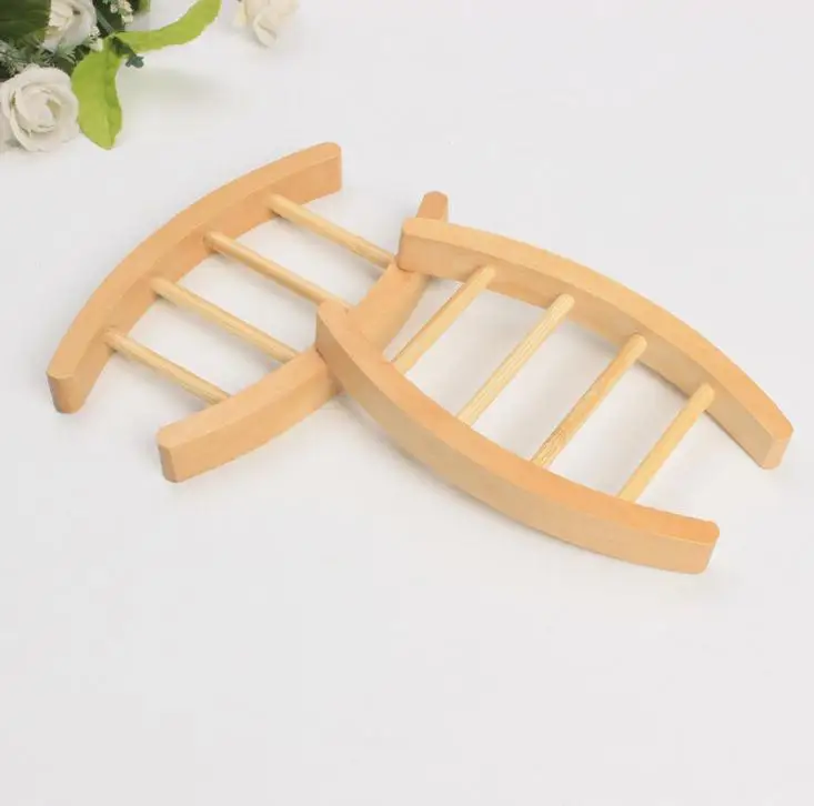 Simple Wooden Soap Box Handmade Wood Draining Soap Dish Plate Container Bathroom Accessories SN1292