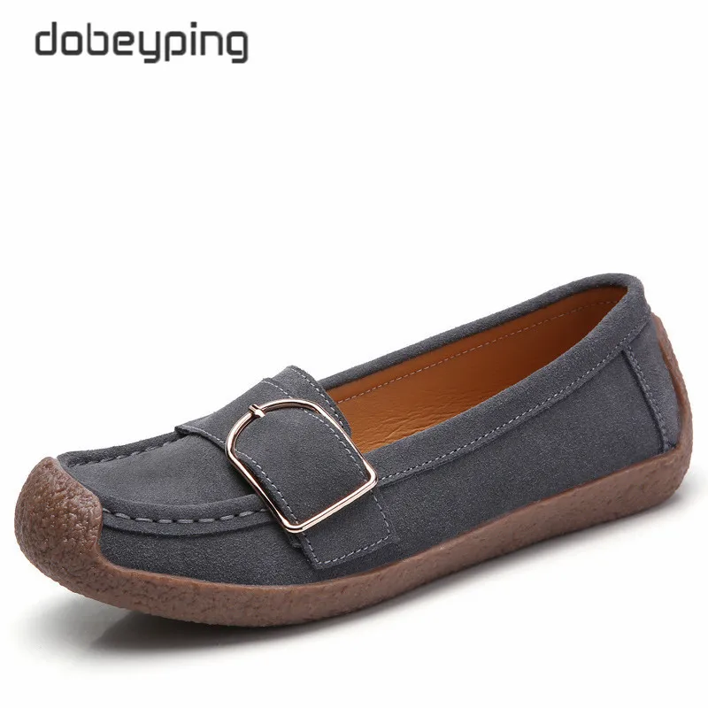 dobeyping Spring Autumn Shoes Woman Genuine Leather Women Flats Slip On Women's Loafers Female Moccasins Shoe Buckle Footwear