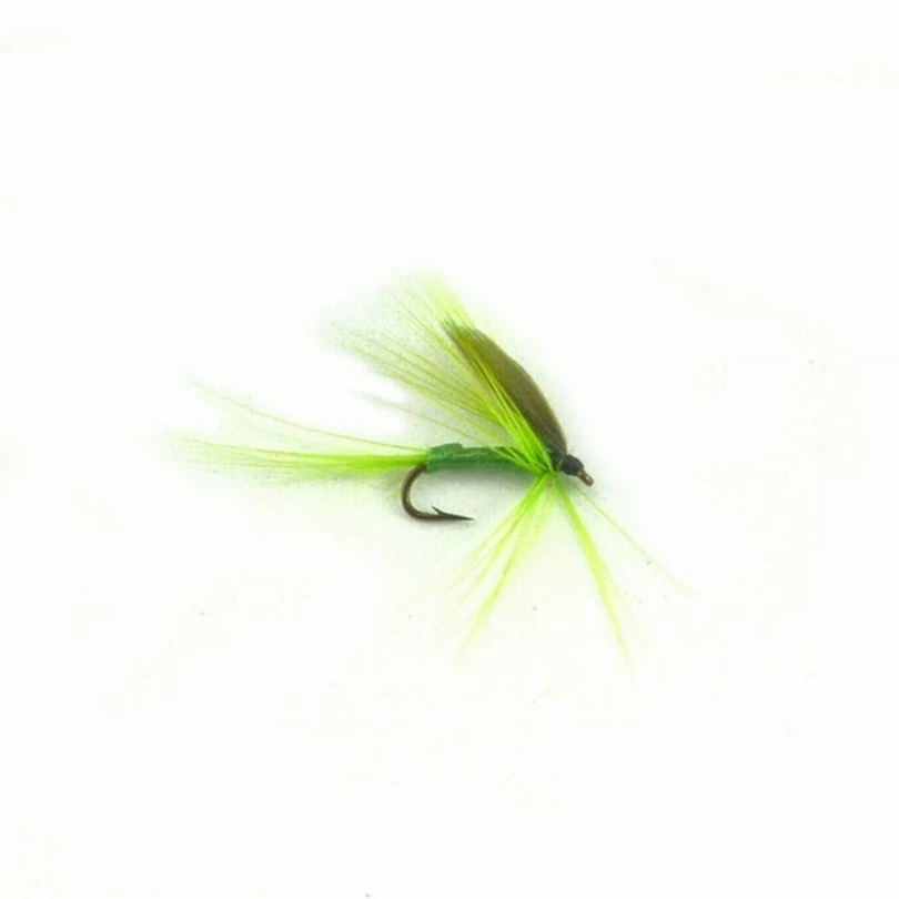 MNFT 10PCS [16#] Green Quill Dry Fly May fly Nymph for Fly Fishing Trout Bream Pan Fish