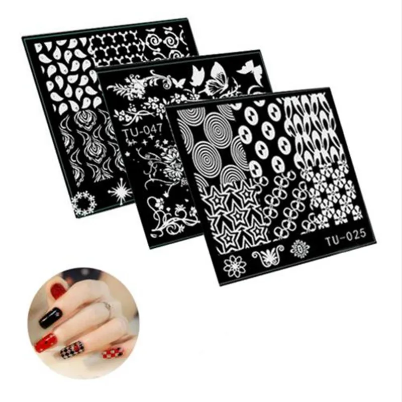 New Arrival Manicure Template nail stamping plates Image Disc Transfer Print Template DIY nail tools 1pcs