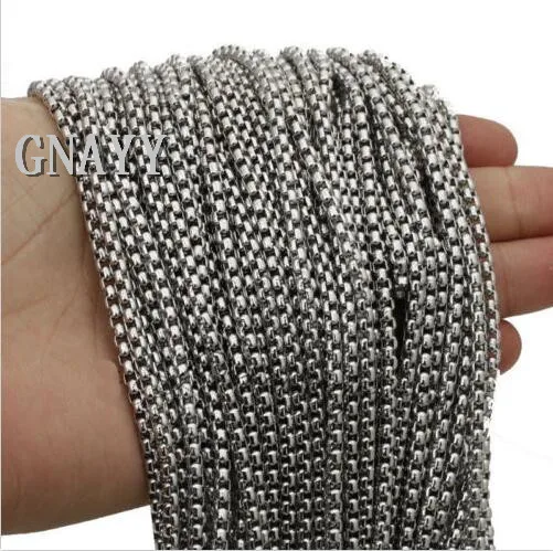 

Lot 5meter Stainless Steel Rolo Box chain Women mens jewelry finding Marking Chain DIY 3mm/4mm/5mm