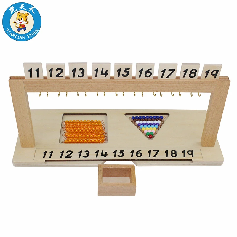 

Kids Toys Montessori Material Math Learning Early Educational Wooden Toys Segen Matching Teen Bead Hanger From 11-19