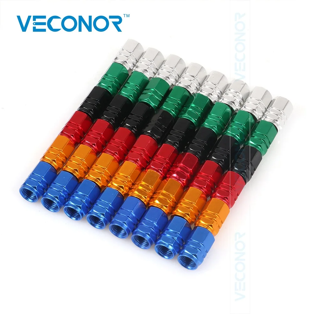 Veconor 48 sztuk/paczka różne kolory uniwersalny aluminiowy styl Hexgon Auto nakrętki na wentyle opon samochodowych opony Accessires