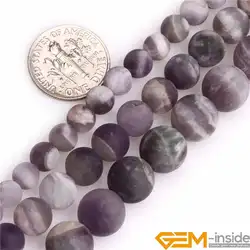 6mm 8mm 10mm Matte Frosted Round Natural Dream Lace Amethysts Stone Gem Stone Semi Precious Beads Loose Bead For Jewelry Making