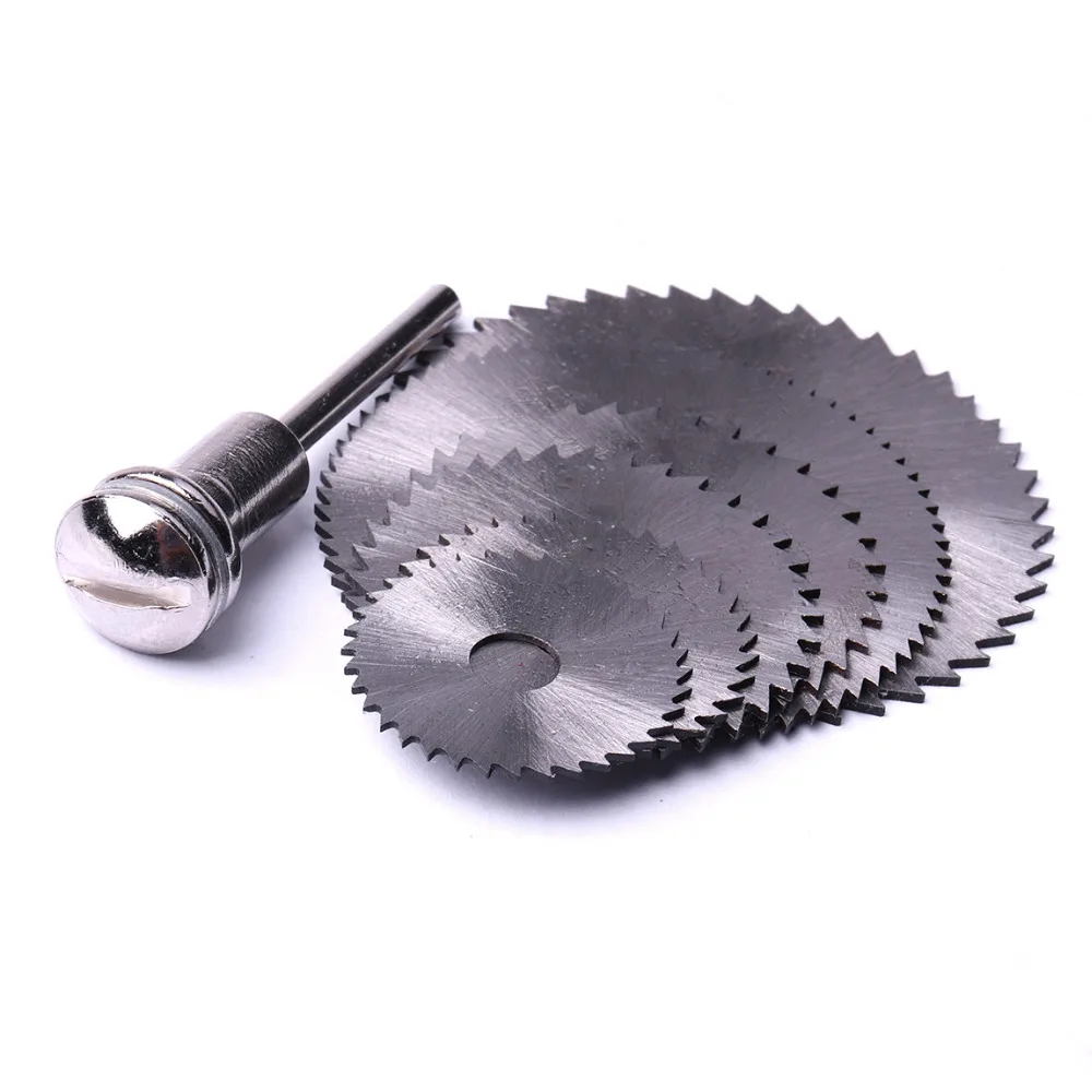 6pcs HSS Mini Circular Saw Blade Dremel Rotary Tool for Metal Cutter Power Tool Set Wood Cutting Disc Drill Mandrel Cutoff Tools