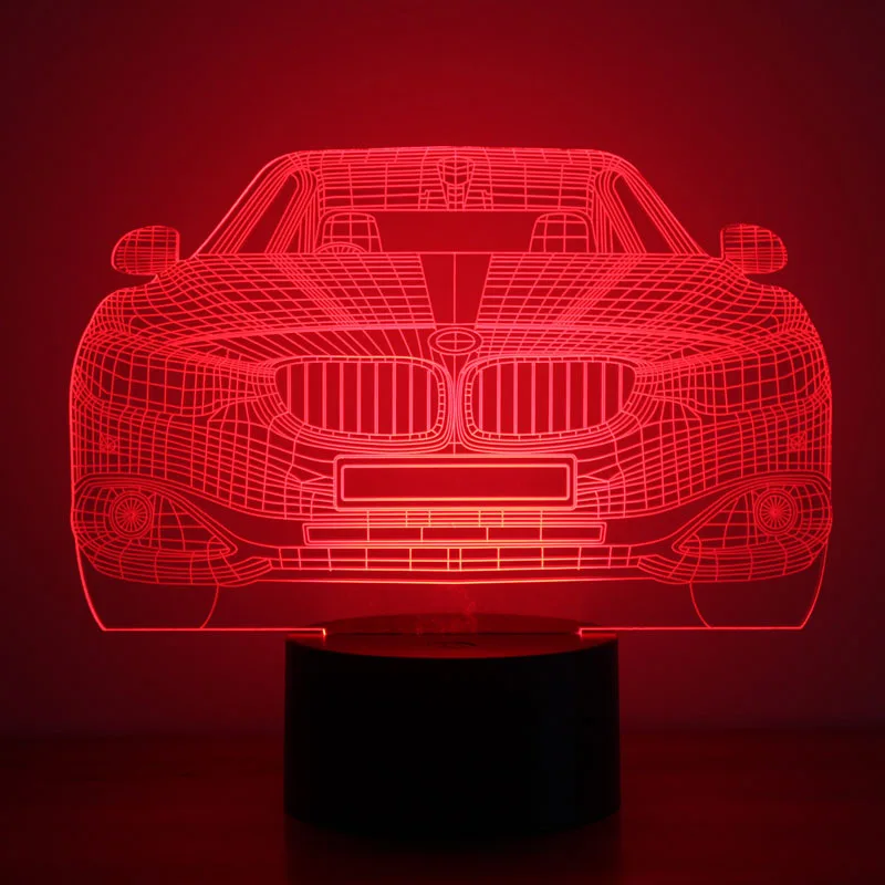 New Bmw 3d Colorful Led Small Night Light Smart Home Usb Power Atmosphere Child Toy 3d Light Fixtures Usb Led Kids Lamp