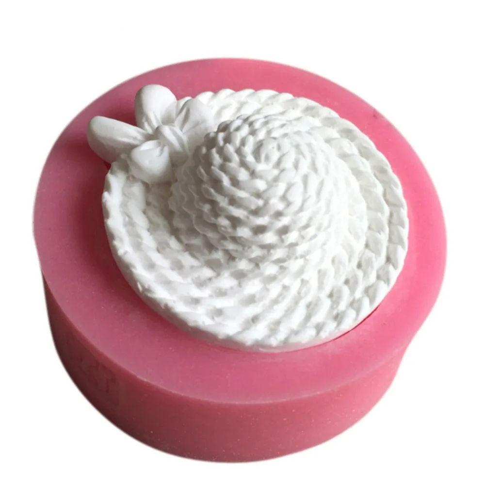 Straw Hat and bow Silicone Mold Sugarcraft Cake Decoration DIY jewelry Clay Resin charms Gum Paste icing candy mold F0651