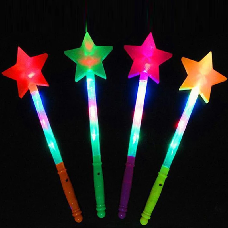 Luminous Toys Star Love Heart Led Stick Fairy Wand Cheer Props Gift for New Year Christmas Wedding Led Party Supplies