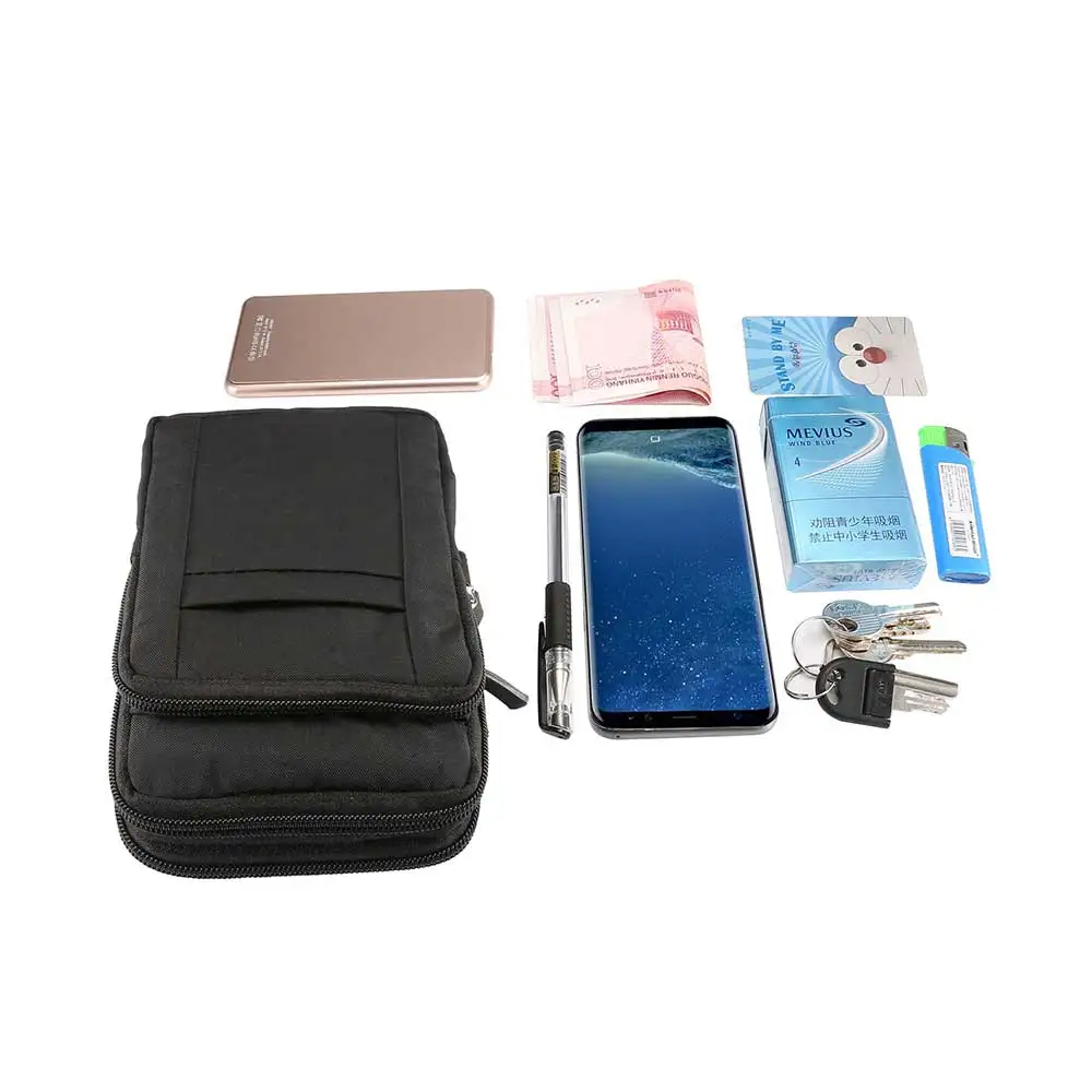large Size Waist Belt Bag Belt Pouch for Huawei Mate 20x Phone Pouch 7.0\'\' Universal Nylon Belt Clip Mobile Phone Power Bank Bag