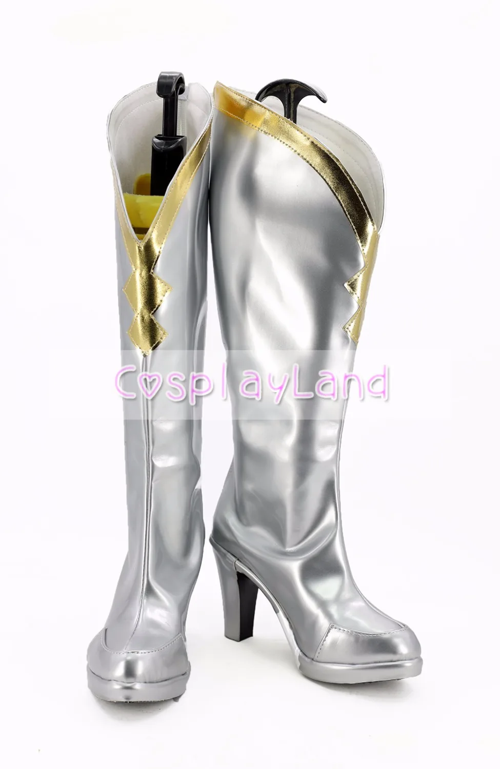 Fate Grand Order-Botas Pendragon de FGOArturia para mujer adulta, zapatos de Cosplay de plata, accesorios de disfraz, botas de fiesta de Halloween, zapatos