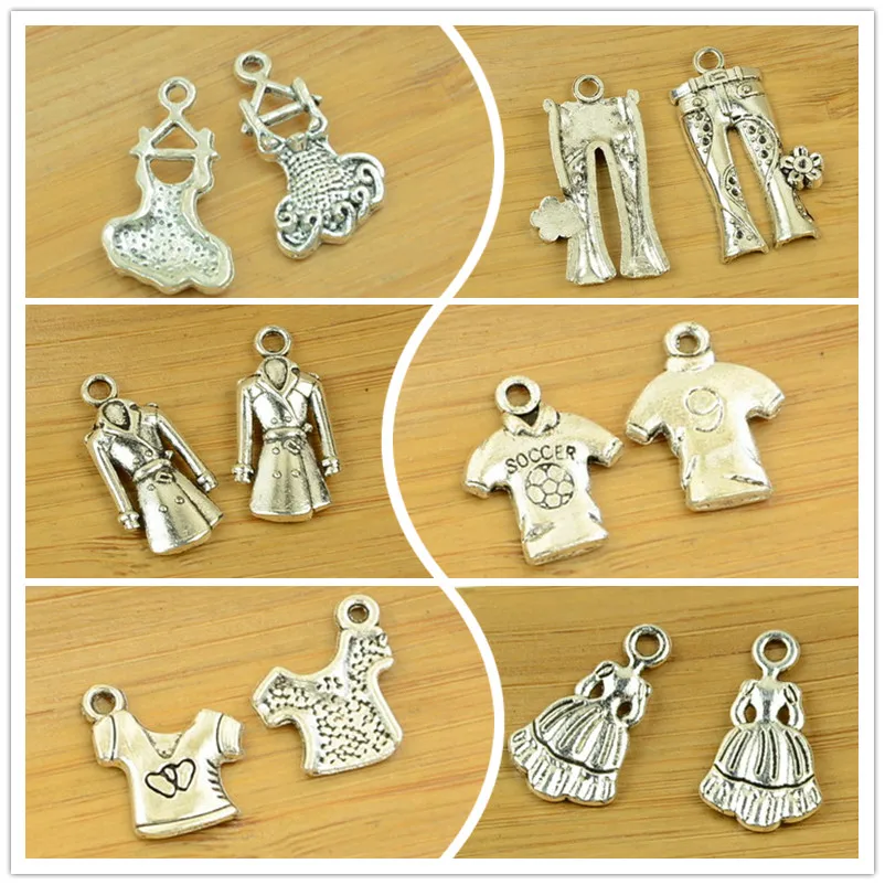 

DIY alloy charm pendant skirt/coat/jumper/trousers/jeans/T-shirt shape antique silver vintage jewelry making accessories finding