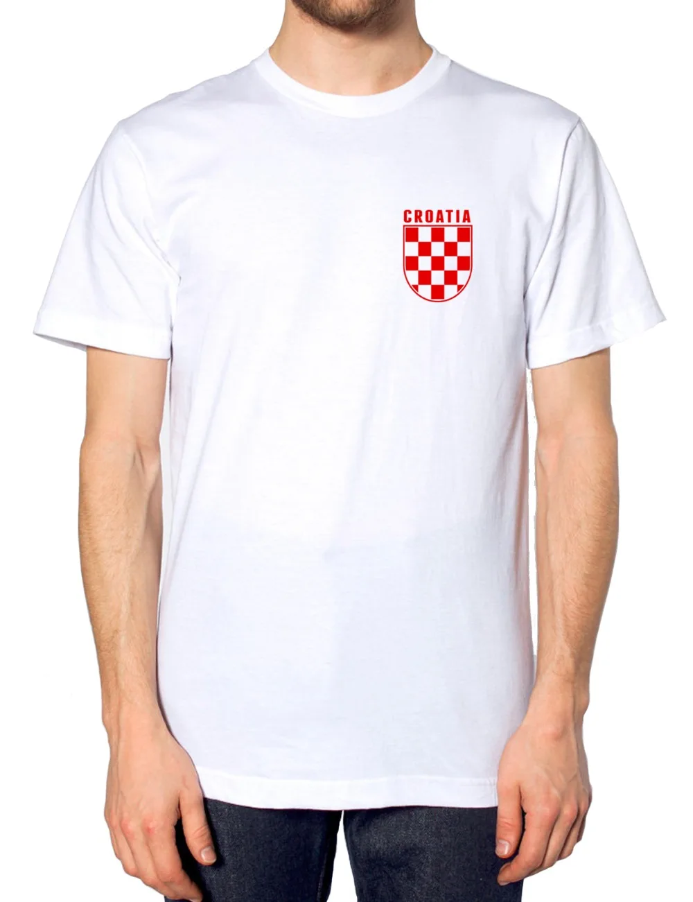 2019 Summer O-Neck Solid Color Loose Basic Retro Croatia Footballer T Shirt 2019 Croatian Vintage Check Men Fans Photo T Shirts