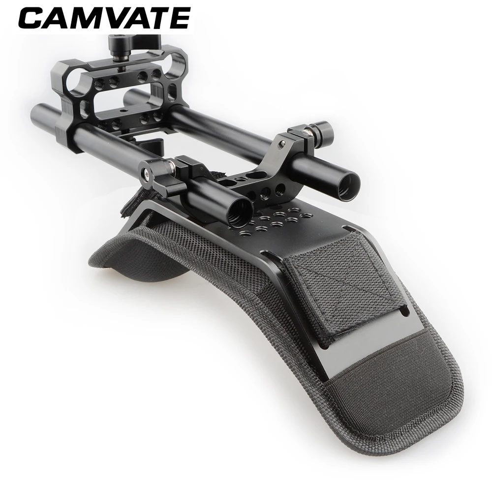 CAMVATE Foam Shoulder Pad with 15mm Dual Rod Clamp &15mm M12-200mm Rod For DSLR Camera / Camcorder Shoulder Rig Support System