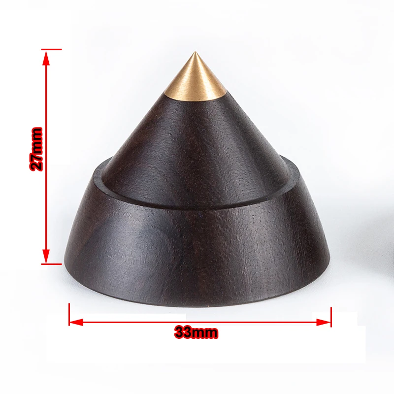 33mm Ebony Wood Speaker Spike Pad Loudspeaker Box Amplifier Shockproof Stand Isolation Feet Base Pad #2
