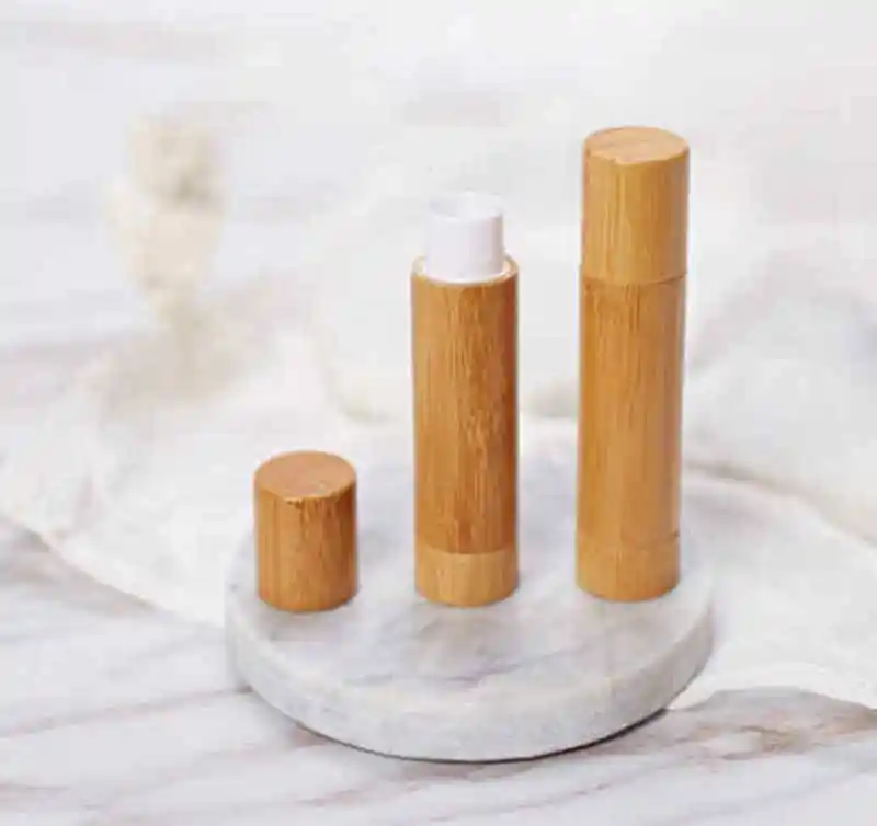 50pcs Lip Gross Container 5g Bamboo Empty Lipstick Tube Container Lip Balm Tubes Storage Cases Bamboo Lipstick Tube