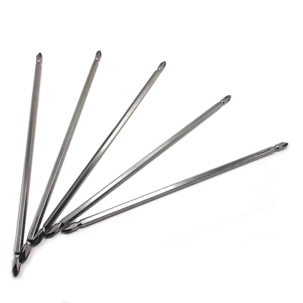 1pc Magnetic 300mm Long Phillips Ph2 Screwdriver Bits Impact Double Ended Screw Driver Bit For 1/4