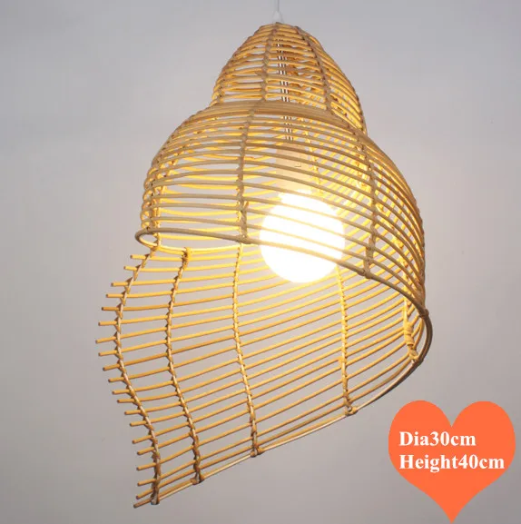 

Modern style hand knitting rattan art Pendant Lights Southeast Asia rustic indoor E27 LED lamp for porch&parlor&stairs LHDD030