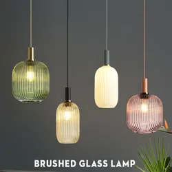 Nordic Retro restaurant colorfull Glass pendant lights Creative living room Lamp Simple bedside lamp LED E27 light