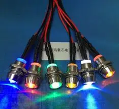 3V 5V 6V With Metal LED Holder F5 5mm White Red Green Blue Yellow Orange RGB LED Lamp Light With 20cm Wire  x 100pcs