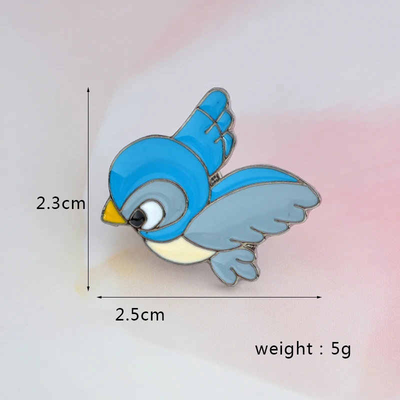 Blue Birds Animals Enamel Pin Brooch Metal Badge Jewelry Custom Women Kids Gift Backpack Hat Accessories Wholesale Friends