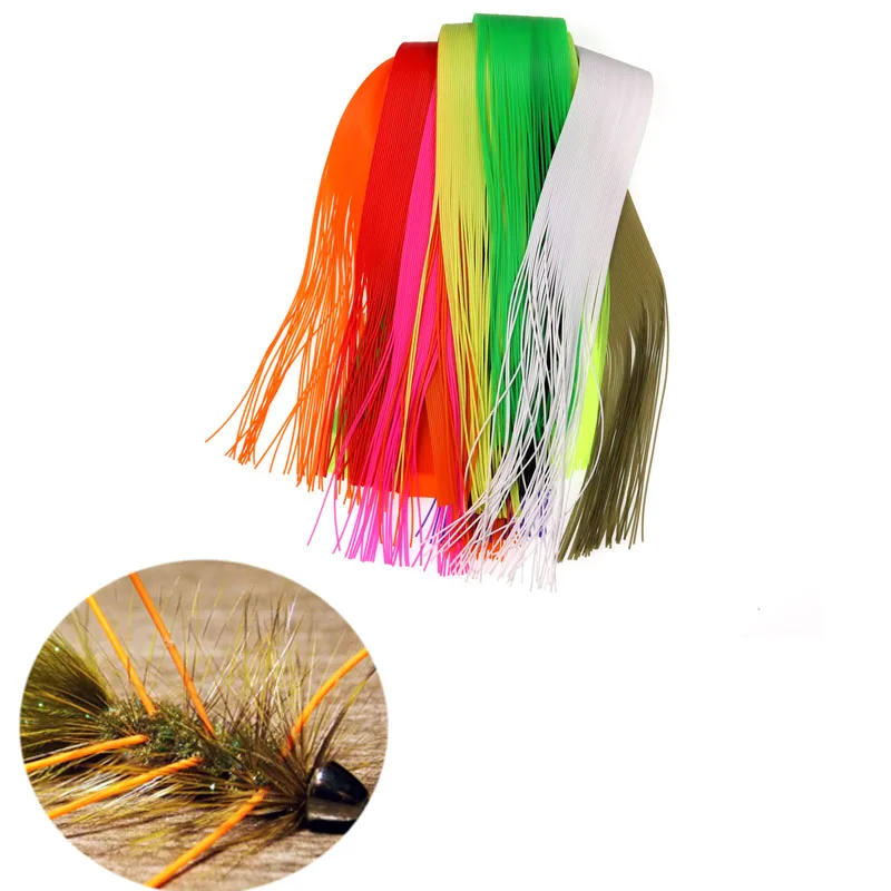 30CM Length 40 Strands/Piece Micro Silicone Rubber Skirts for Soft Worm Trout Fly Legs Fishing Jig Lure Skirts