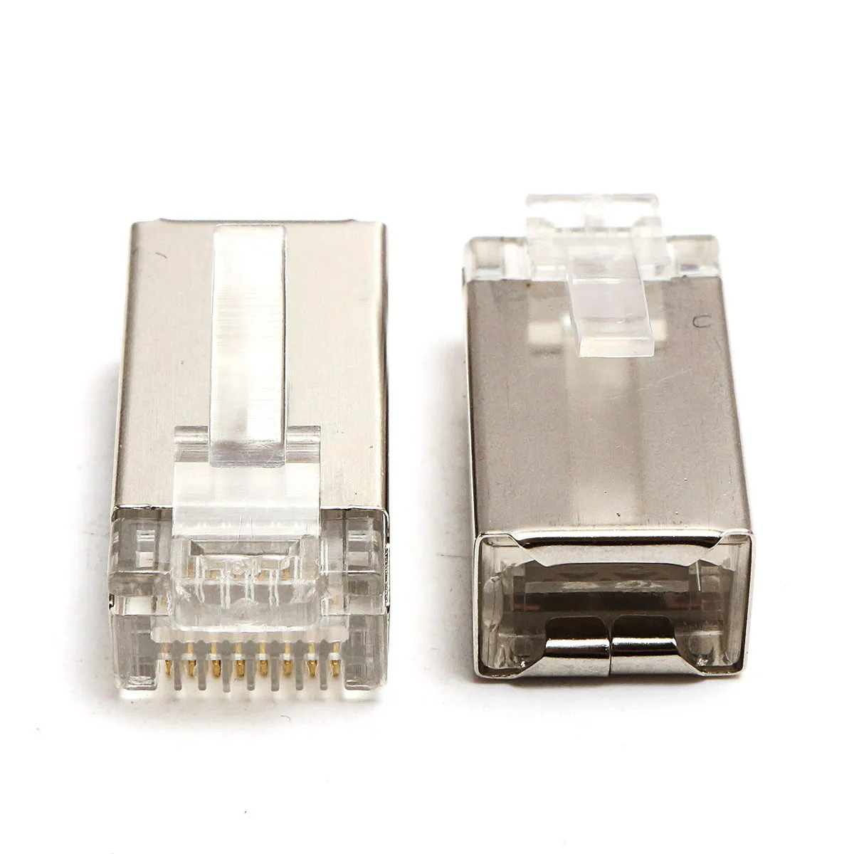 Высококачественный 50 шт. разъем RJ45 Cat6 8-контактный 8P8C экранированный многожильный обжимной модульный разъем розетки