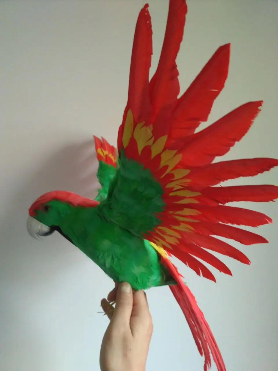 large 45x60cm spreading wings parrot red&green feathers parrot bird model handicraft home garden decoration gift p0239