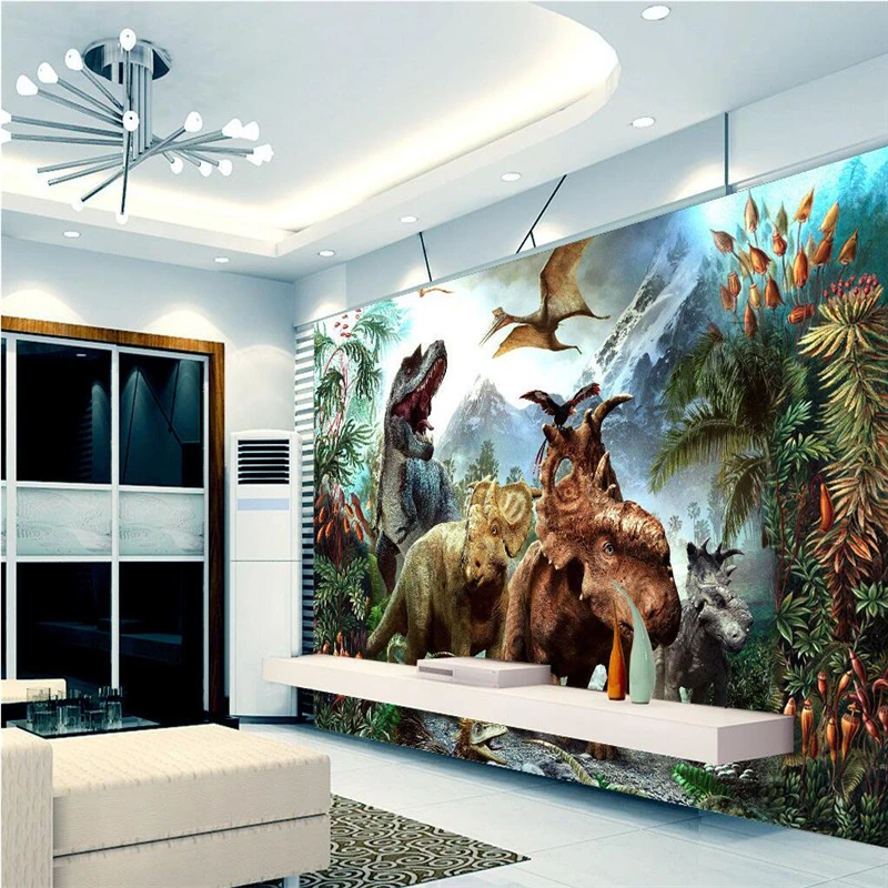 beibehang murals wall paper Large Dinosaurs photo custom Sticker room sofa TV background wall painting wallpaper for walls 3d