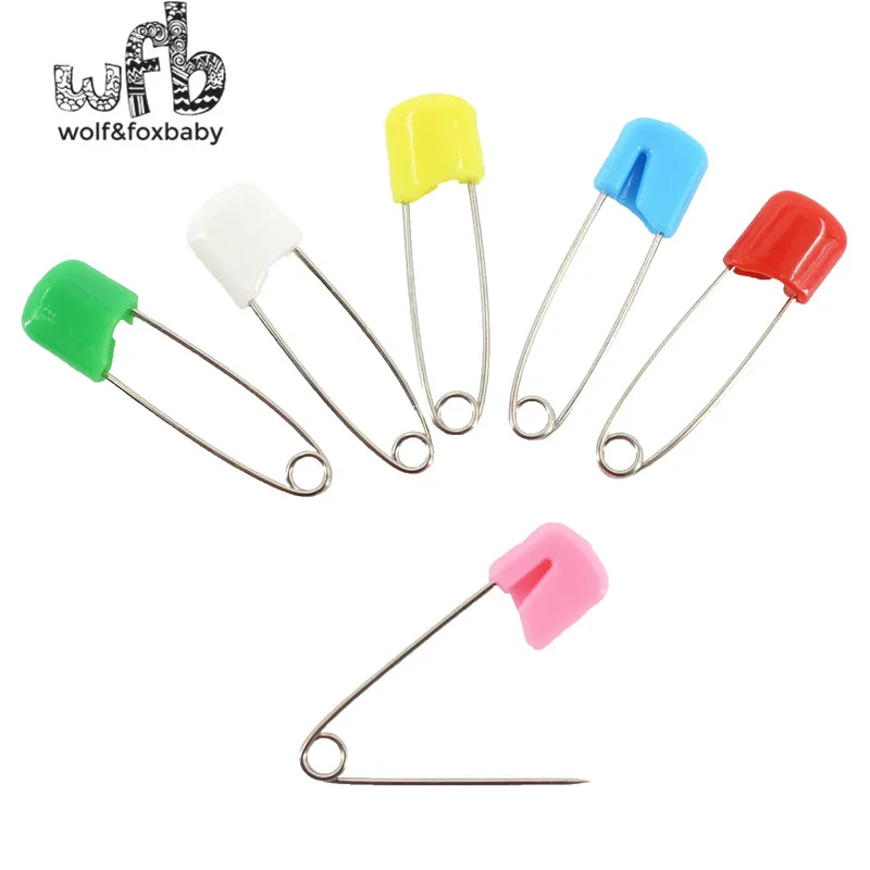 Retail 20 pieces/pack baby safety pin stainless steel plastic baby infant supplies  random color