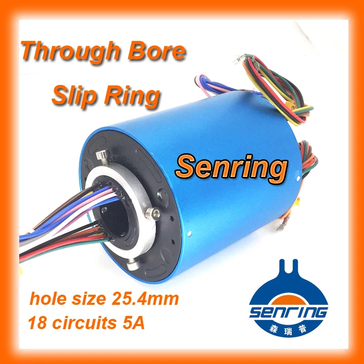 18 circuits/wires 5A current contact of through bore 1'' (25.4mm) of through hole slip ring