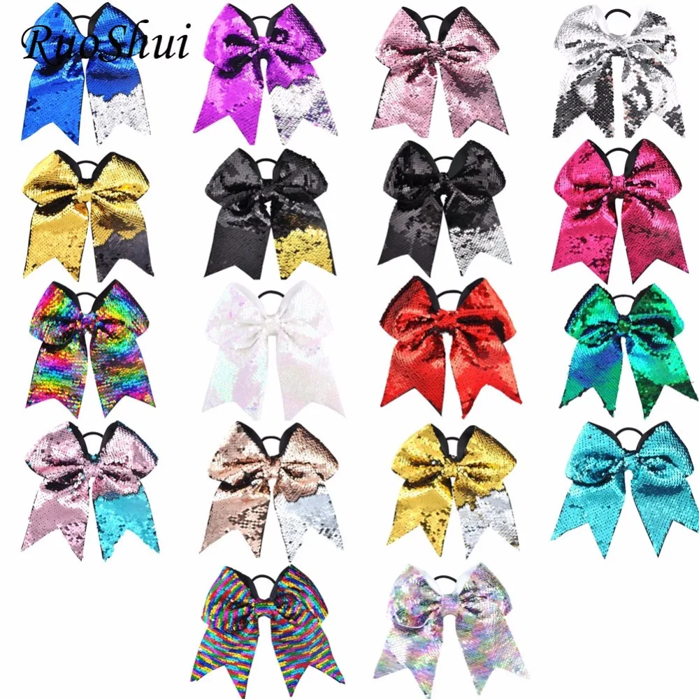 

8 Inch Glitter Sequins Scales Hair Band Children Kids Hair Accessories Scrunchies Elastic Hair Band Rubber Butterfly Hair Ties