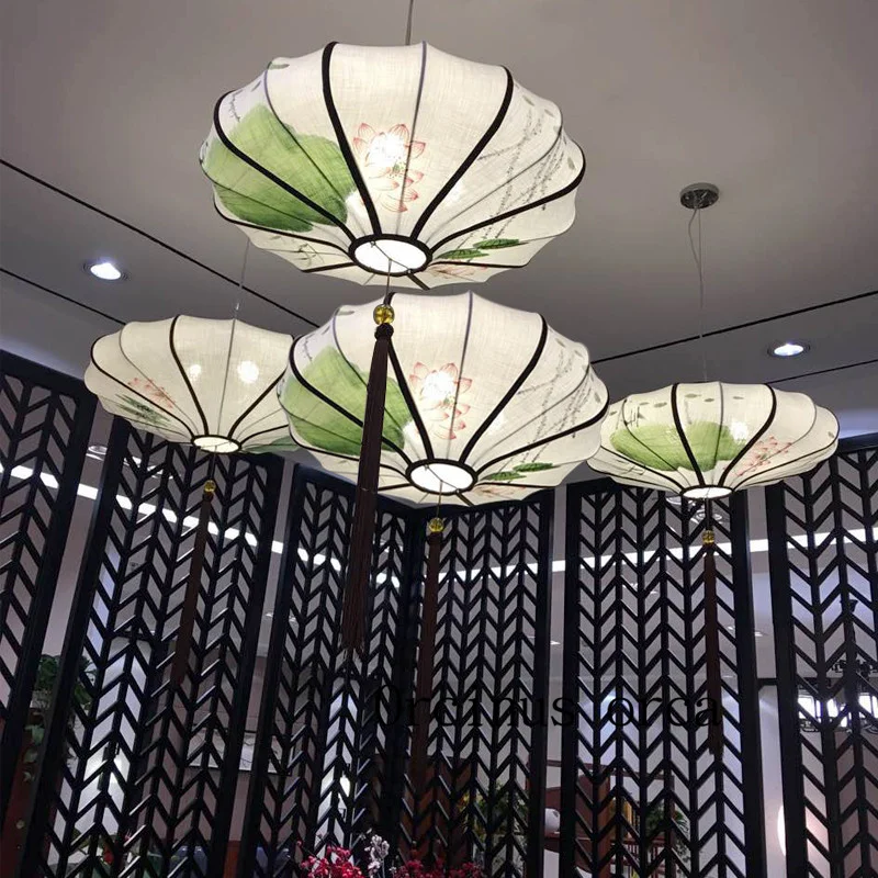 The new Chinese style chandelier southeast classical  hotel restaurant Chinese wind Zen restaurant creative lamp lantern