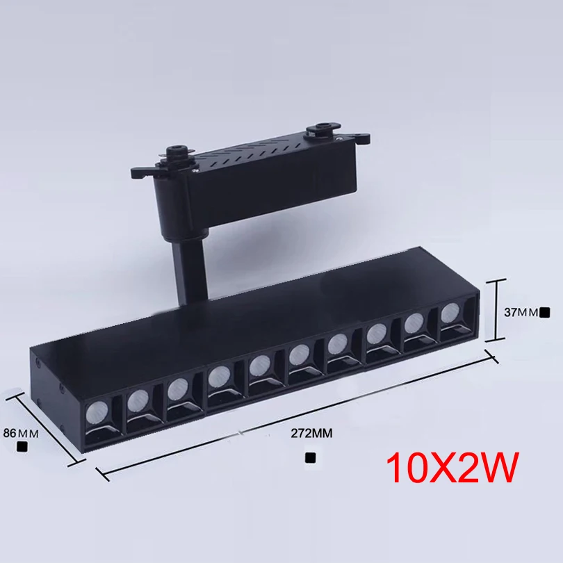 4pcs LED Indoor Track Lighting 5x2W 10x2W LED Track Spotlight Rectangle LED Recessed Ceiling Lamps AC110V 220V Dimmable