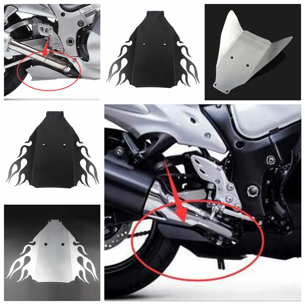 For Suzuki GSXR 1300 GSX1300R Hayabusa 1999-2007 Aluminum Alloy Black Silver Motorcycle Lower Belly Pan Under Wing