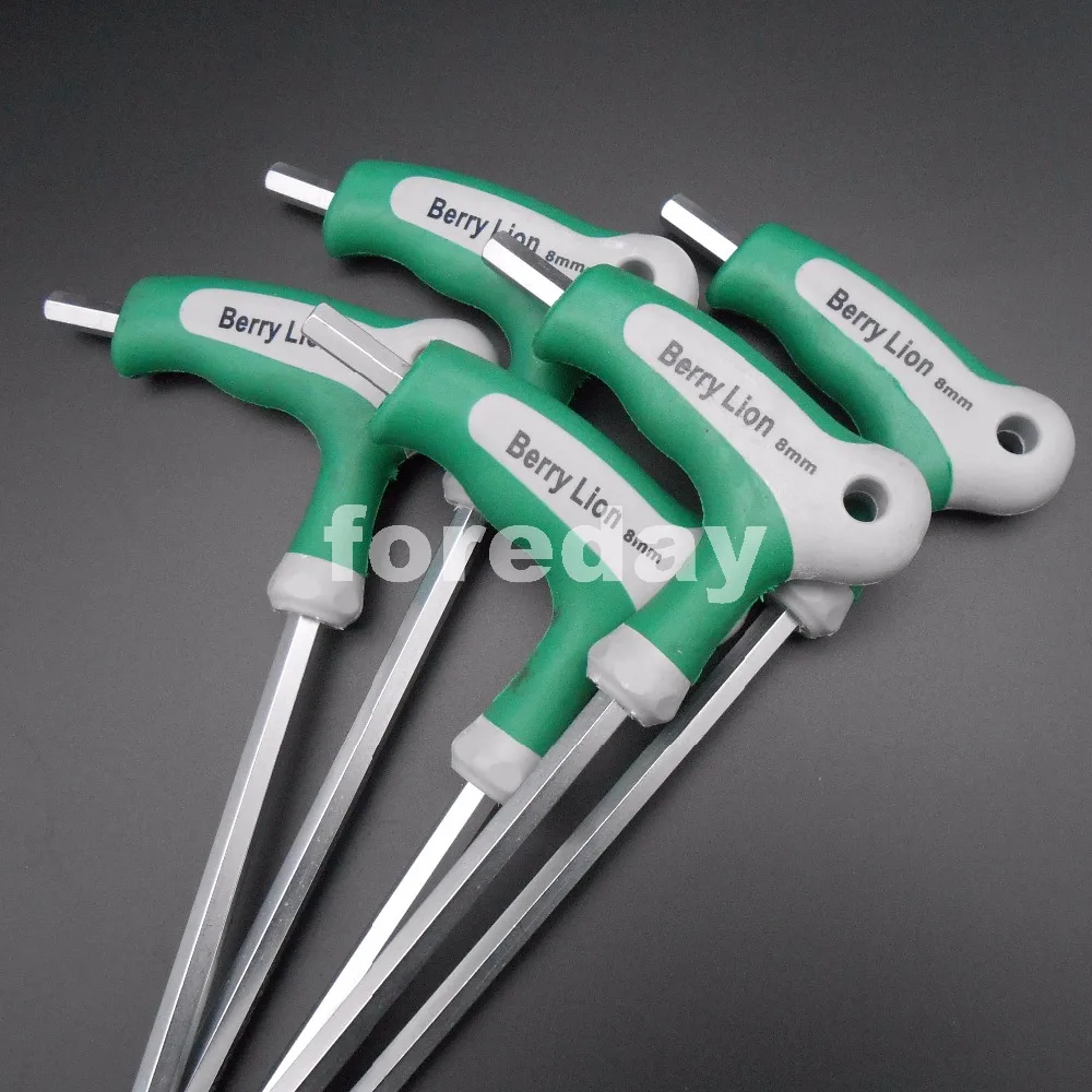 

5PCS X 8MM T-Handle Hex Allen Keys Metric Wrench M8 7-Handle spanner Ball end 7-Shape die nut hexagon spanner CR-V HQ *BT793X5