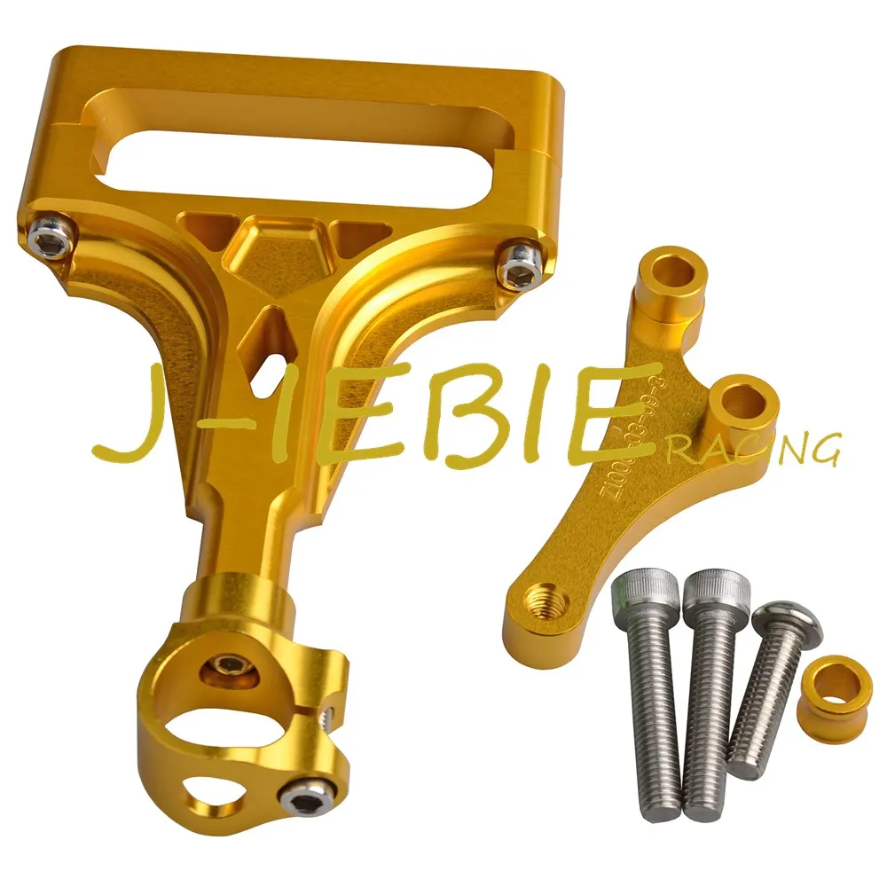 CNC Steering Damper Stabilizer Bracket Mounting For Kawasaki Z1000 Z750 2003-2009 2004 2005 2006 2007 2008 Gold